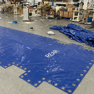 Κάλυμμα από μπλε μουσαμά PVC για εμπορευματοκιβώτιο ανοιχτής οροφής Litong